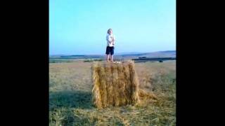 a gummy bear on a hay stack