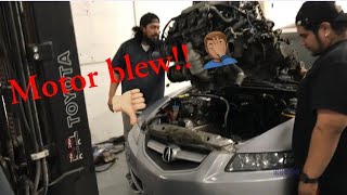 Acura TL blows motor! Gets fresh motor swapped in