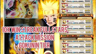 Naruto SO6P 10X WIN STREAK 9X Full Stars(3*) Attack Mission Gokunin Tier | NxB NV