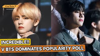 BTS V News!! V BTS Dominates Popularity Poll, Securing First Place with Fans' Support