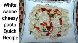 Quick Tasty White Sauce Cheesy Pasta Recipe by Kitchen with Sana #cheesypasta#whitesaucepasta