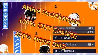 128% Crit Chance , 300% mehr Schaden , - Aktive Modifikatoren | Fortnite Rette Die Welt