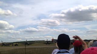 3x me109's at Duxford flying legends air show 2015