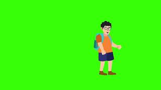 school student boy animation green screen videos