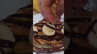 recette facile et économique crêpes croquant chocolats et banane وصفة كراب مقرمش بالشكولا و الموز