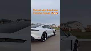 Sunset with Brand New Porsche Taycan#porsche #taycan #usa #tesla #sunset #california #sports #punjab