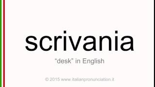 Correct italian pronunciation of scrivania, desk