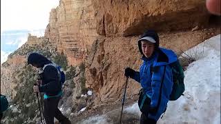 Grand Canyon South Kaibab hike down on March 14, 2023.