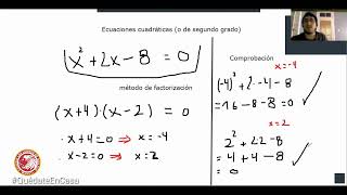 ECUACIONES CUADRÁTICAS - MATEMÁTICAS IIº MEDIO