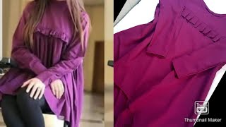 how to make high low kurti/top cutting and stitching easy simple