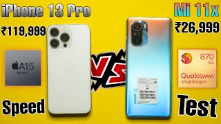 iPhone 13 Pro vs Mi 11x Speed Test (A15 Bionic vs SD 870) Comparison + Ram Management 🔥🚀