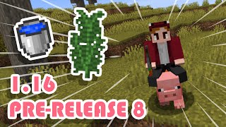 Underwater Grass And Pig Riding! (Minecraft 1.16 Pre-Release 8)