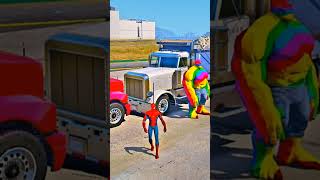 GTA 5 : Spiderman vs Hulk match, Who is the richest 🤑 || #shorts #cartoon #shortsfeed