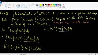 Powers of Tangent, Cotangent, Secant and Cosecant-Case IV