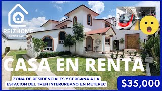 CASA EN RENTA IDEAL PARA SPA CERCA DE LA ESTACION DEL TREN INTERURBANO EN METEPEC