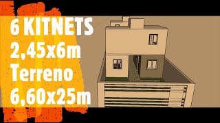 6 KITNETS (3 CONTEINERS 40 PÉS OU 6 DE 20 PÉS) TERRENO 6,60 x 25 m