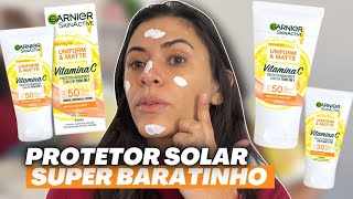 Testei PROTETOR SOLAR GARNIER VITAMINA C UNIFORM & MATTE FPS30 - Baratinho de Farmácia