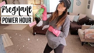 PREGNANT POWER HOUR // Motivational Clean With Me