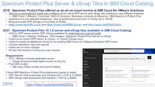 IBM Spectrum Protect Plus server and vSnap downloads from IBM Cloud Catalog - Demo