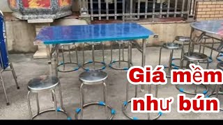 Bàn ghế đôn inox giá mềm như bún lh : 0869 933 326 để được hỗ trợ giá tốt nhất