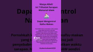 7 khasiat sarapan menurut islam#shorts_video #@sabarituibadah8353