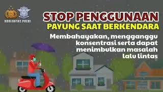 Stop Penggunaan Payung Saat Berkendara