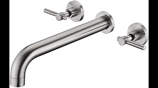 Review Wall Mount Tub Filler Faucet Brushed Nickel High Flow Bathtub Faucet