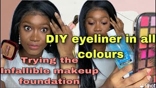 L’Oréal infallible makeup foundation/ diy eyeliner in all colours and other new products