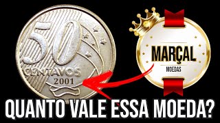 Moeda de 50 centavos de 2001 cuproníquel - Quanto Vale?