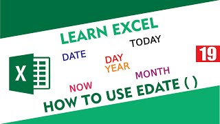 MS Excel Date Functions - Edate Function in Excel in Hindi - Today Now Day Month Year - Excel Date