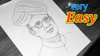 How to draw Sarvepalli Radhakrishnan for teacher's day || Easy step by step drawing for beginners