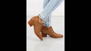 MMShoes Trust Yourself Embroidered Crossover Cowboy Bootie in Caramel