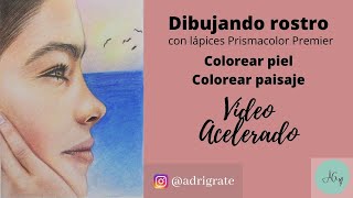 Dibujando  rostro de perfil con lápices Prismacolor Premier