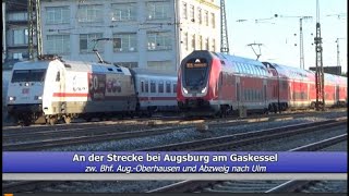 An der Strecke bei Augsburg am Gaskessel zw. Bhf. Aug.-Oberhausen und Abzweig Ulm - AL # 154/010/022