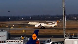 Boeing 787-9 Etihad takeoff from Düsseldorf