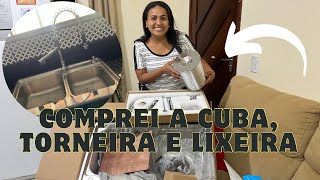 COMPREI A TÃO SONHADA CUBA (Lixeira e Torneira gourmet)