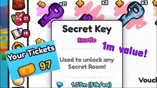 OPENING SECRET KEYS until it  GIVES ME SOMETHING GOOD in Roblox pet sim 99!!*VERY BAD LUCK*