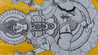 Goddess Lakshmi Devi Kalamkari Art || Indian folk Arts||self taught Artist ||#harshiempire