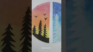 Recreating Fire and Ice Water Color Painting From @FarjanaDrawingAcademy Video #160