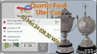 Jadwal Perempat Final Uner Cup 2024 || #ubercup2022 #thomasubercups