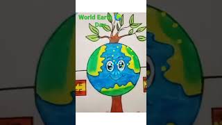 World Earth Day🌍 Save Water 💦💧Save Trees 🌳🌴#youtube shorts  #Creative art and craft