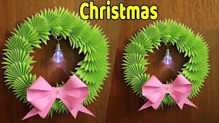 How to make a Christmas wreath with little paper 🎄 Party at home Easy decoration