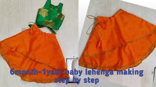 Baby lehenga choli cutting & stitching for 6mon-1 year girl | Baby lehenga choli cutting & stitching