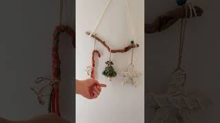 macrame Christmas ornaments 🎄| Macrame star , macrame bell , macrame candy cane #christmas