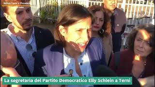 La segretaria del Partito Democratico Elly Schlein a Terni