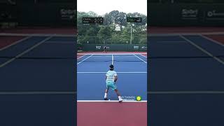 INSANE half volley?! #tennis #tennisshorts #tennismatch #amateurtennis #tennispractice #tennistime