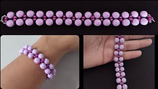 Pulseira bolas e miçangas - fácil e rápido @Sandraveracruz @recantoolibar