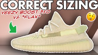 Correct Sizing - Yeezy 350 V2 Flax Size Info Guide (Restock 2022) #shorts