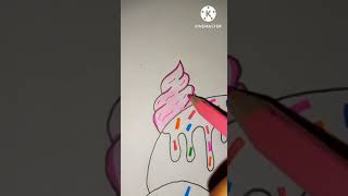 Baskin Robins 3 flavour icecream drawing||# tutorial#shorts