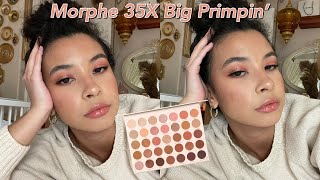 Morphe 35x Big Primpin' palette tutorial + face makeup tutorial + Morphe lip liner and setting spray